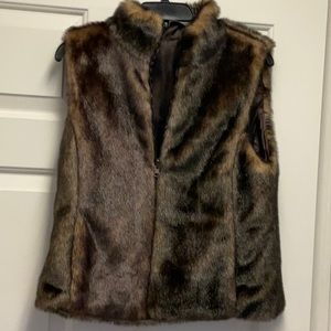 Brown faux fur reversible vest size M. Brand new, never worn.